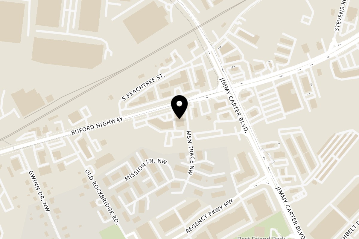 Map showing the location of D'Cuban Cafe Norcross on 6200 Buford Hwy in Norcross